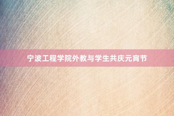 宁波工程学院外教与学生共庆元宵节